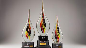 All-new Custom Creations by Crystal Sensations Trophies for Trans Am Podium Finishers in 2020  